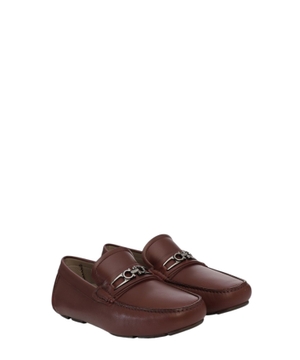Leather moccasins with Gancini ornament