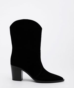 Mid-calf suede boots