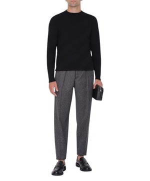 High-waist wool trousers