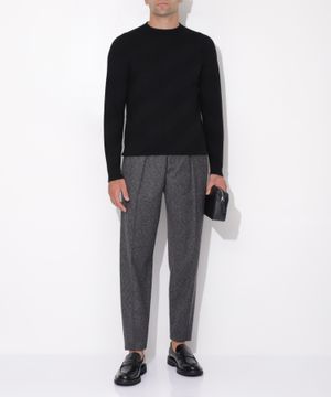 High-waist wool trousers