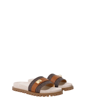 Logo detail leather sandals