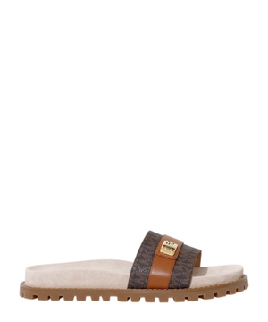Logo detail leather sandals