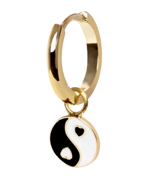 Gold Black Yin Yang sırğaları