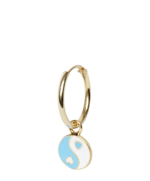 Серьги Gold Blue Yin Yang