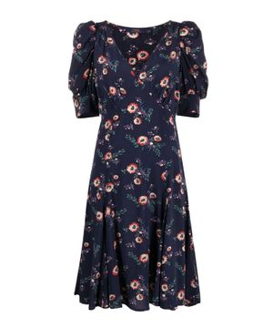 Floral print puff sleeve dress