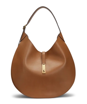 Oval shape leather shoulder bag