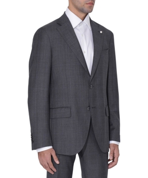 Checkered straight-fit suit