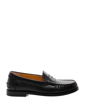 Strap detail leather loafers