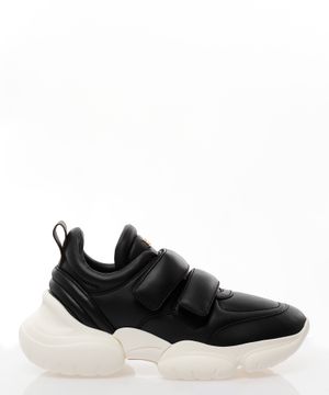 Chunky-soled leather sneakers