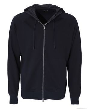 Straight-fit hooded cardigan