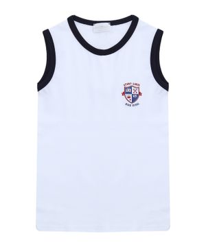 Sleeveless t-shirt with logo print