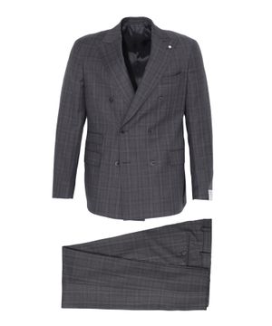 Checkered straight-fit suit