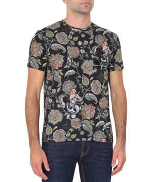Buta printli pambıq t-shirt