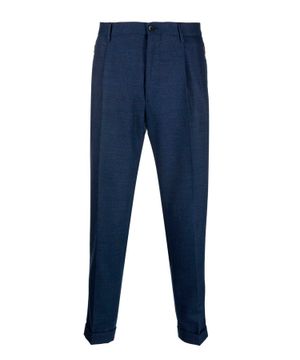 Straight-fit wool trousers