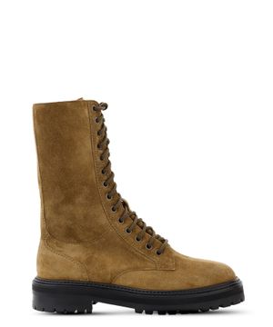 Cora Flat lace-up fastening suede boots