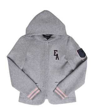 Logo detail hooded cardigan