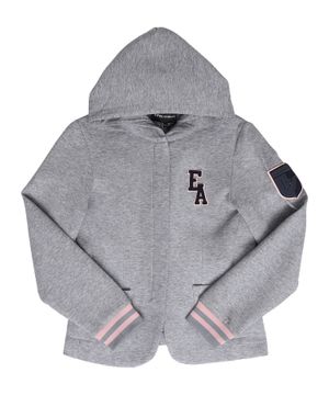 Logo detail hooded cardigan