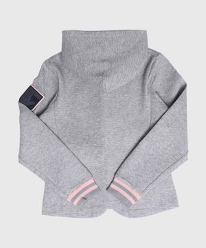 Logo detail hooded cardigan