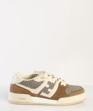 Panelled design lace-up sneakers