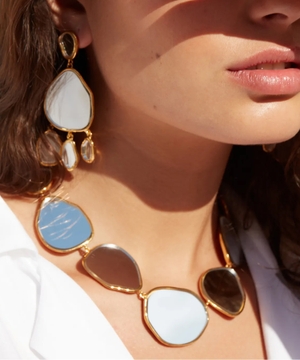 Ciottolo mirror embellished necklace