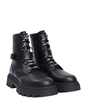 Belt detail combat boots