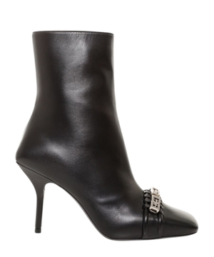 Metal logo detail ankle boots