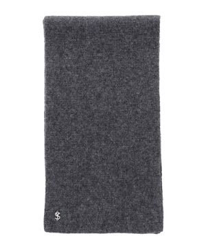 Knitted cashmere scarf with logo detail