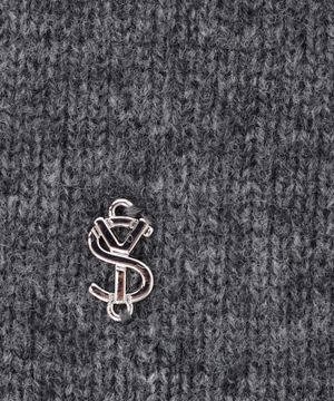 Knitted cashmere scarf with logo detail