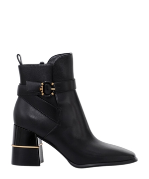 Logo buckle ankle boots