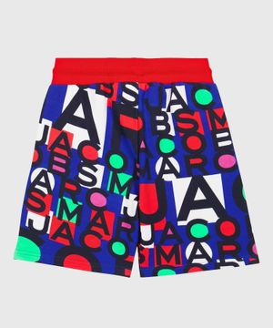 Logo print elastic waist shorts