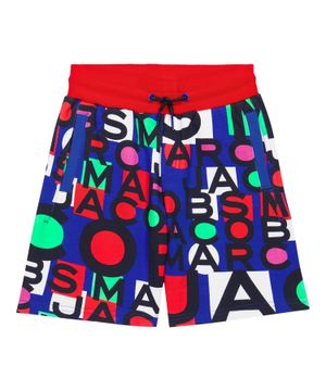 Logo print elastic waist shorts