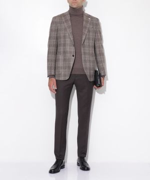 Checkered straight-fit blazer