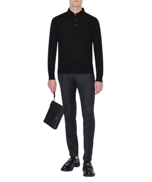 Striped high-waist trousers