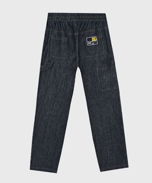 Straight fit jeans with elastic waist