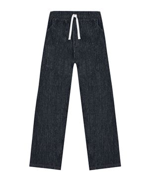 Straight fit jeans with elastic waist