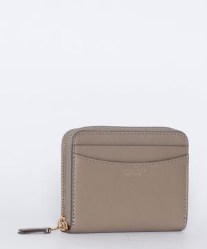 Logo print zip fastening wallet