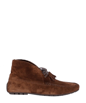 Lace-up suede moccasins