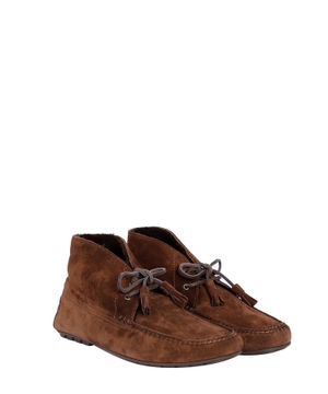 Lace-up suede moccasins