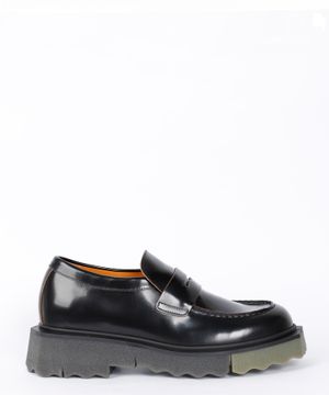 Chunky sole leather loafers