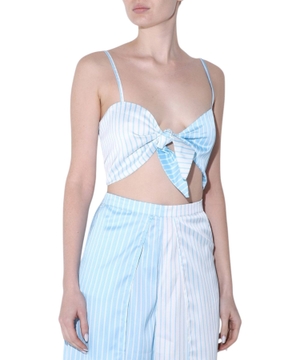 Ruched detailing striped top