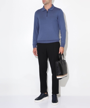 Zip fastening collar polo