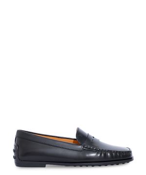 Strap detail leather loafers