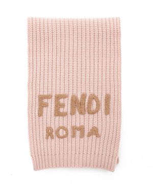 Logo embroidered wool scarf