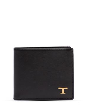 Logo metal detail leather wallet