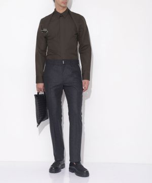 Straight-fit wool trousers