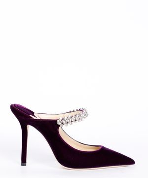 Crystal embellished velour sandals