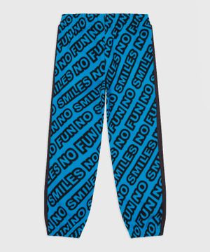 No smiles no fun printed track pants