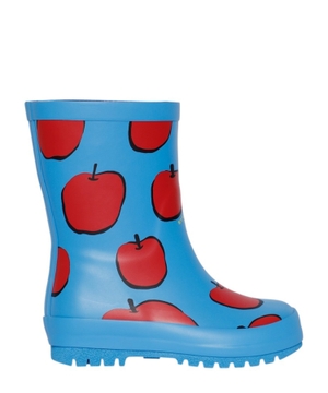 Apple print rain boots