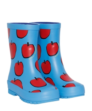 Apple print rain boots