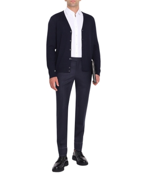 Straight-fit wool trousers